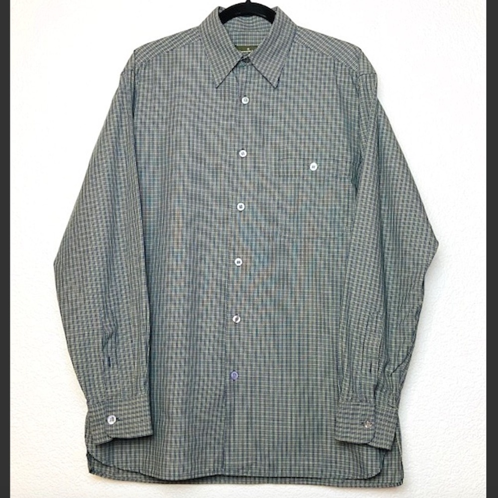 ERMENEGILDO ZEGNA Men's Plaid Button Down Shirt M